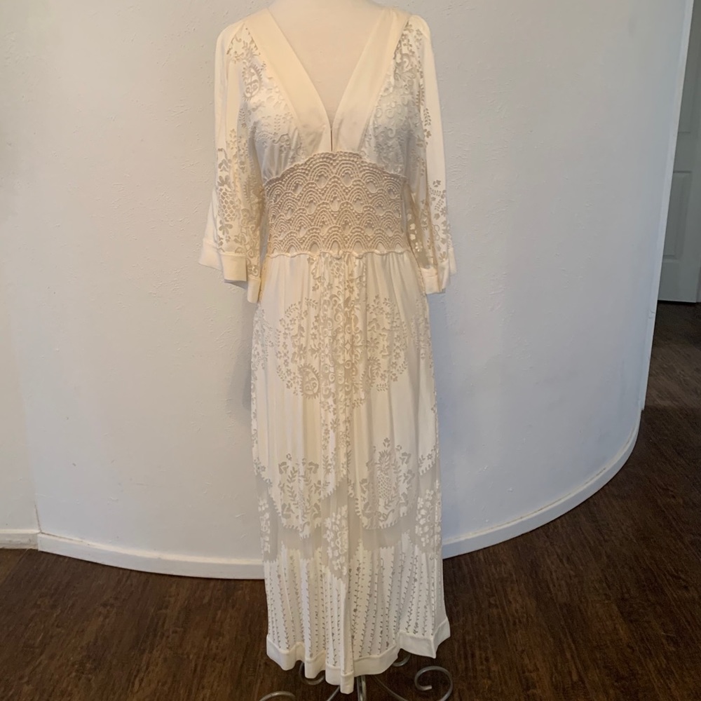 Anthropologie Ivory Dress
